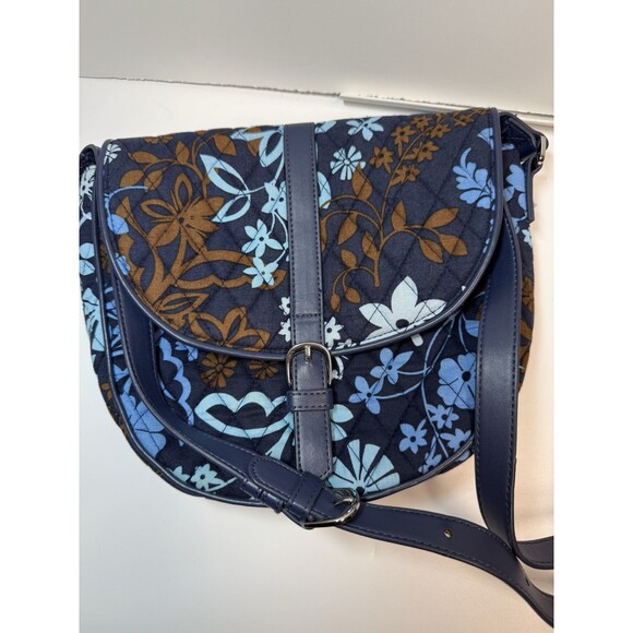 Vera Bradley Slim Saddle Bag In Java Floral New - Picture 2 of 5